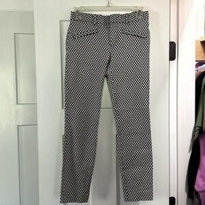 0R GAP Skinny Ankle Navy tile print slacks